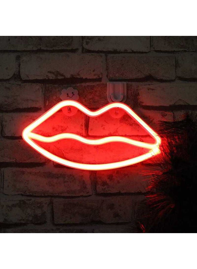 Salla - LIP Pattern Neon LED Light Red 26x14cm - Image 1