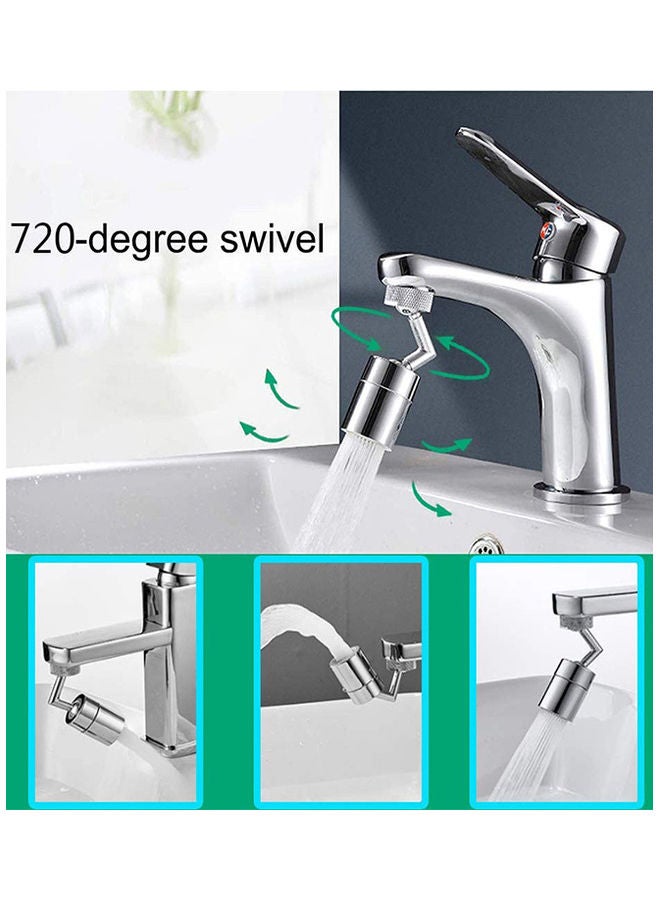 جهاز تهوية صنبور حوض دوار بزاوية 720 درجة من قطعتين فضي 9x2.5x2.5سم  - Image 4