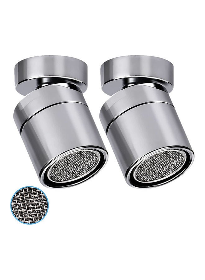 2-Piece 360-Degree Rotate Swivel Kitchen Sink Tap Aerator Silver 3.7x2.2x2.2cm  - Image 1