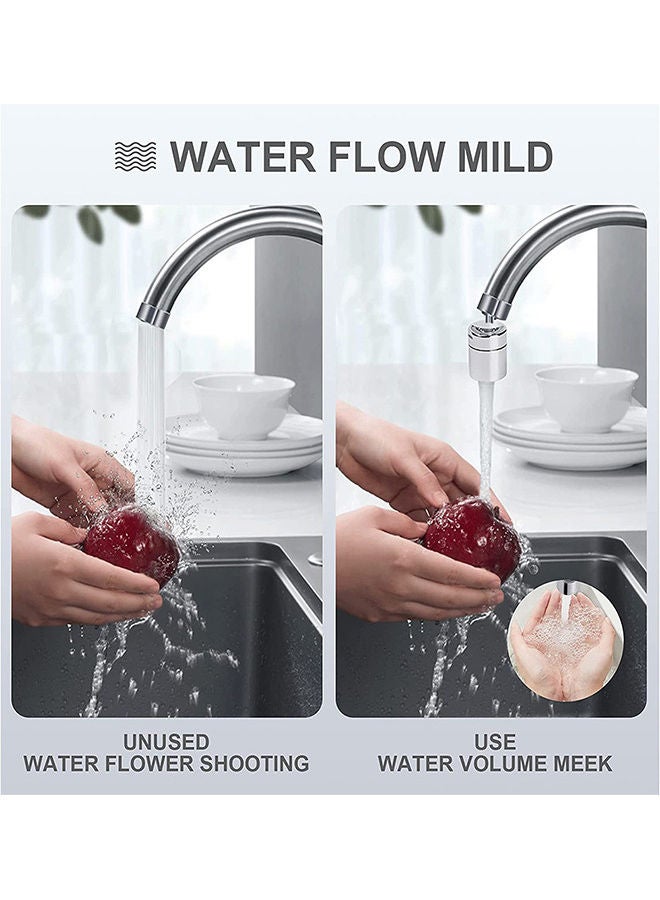 2-Piece 360-Degree Rotate Swivel Kitchen Sink Tap Aerator Silver 3.7x2.2x2.2cm  - Image 4