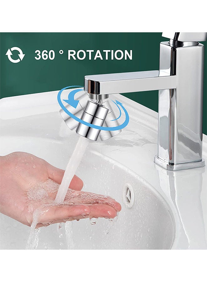 2-Piece 360-Degree Rotate Swivel Kitchen Sink Tap Aerator Silver 3.7x2.2x2.2cm  - Image 5