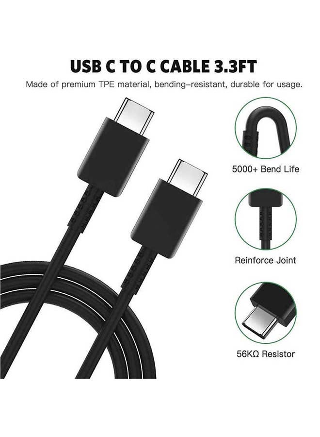 سامسونج محول الشحن السريع للسفر بمنفذ USB-C وقدرة 45 وات مع كابل USB-C سريع أسود  - Image 2