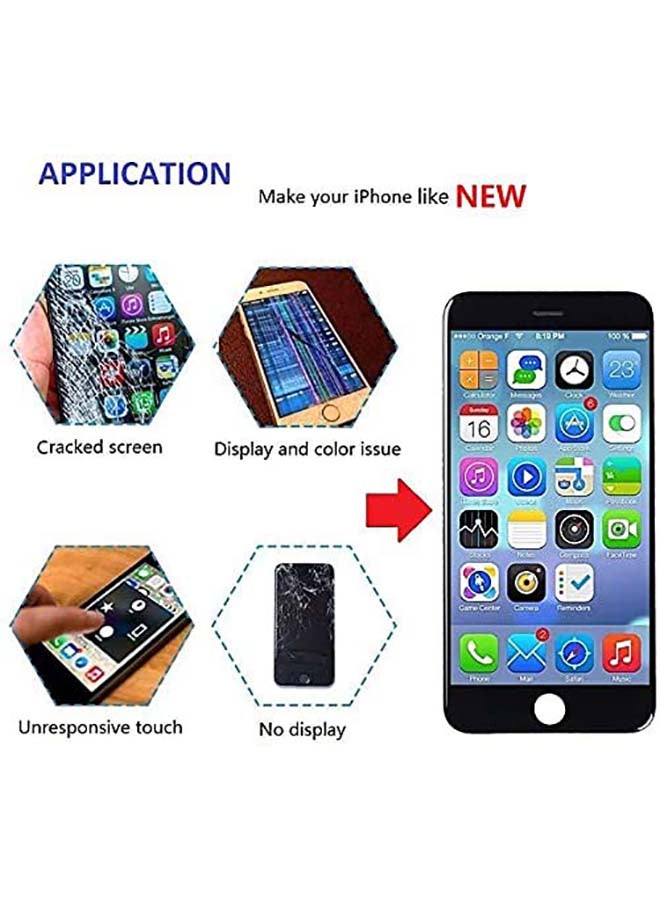 فوني شاشة LCD بديلة لهاتف آيفون 6S بلس لون أسود. - Image 4