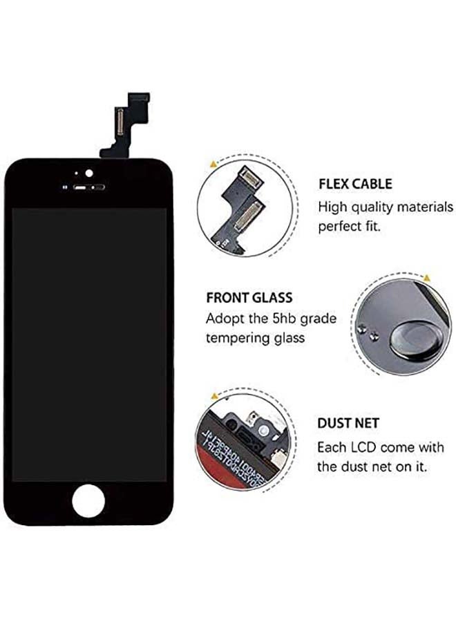 فوني شاشة LCD بديلة لهاتف آيفون 5S/SE لون أسود. - Image 2