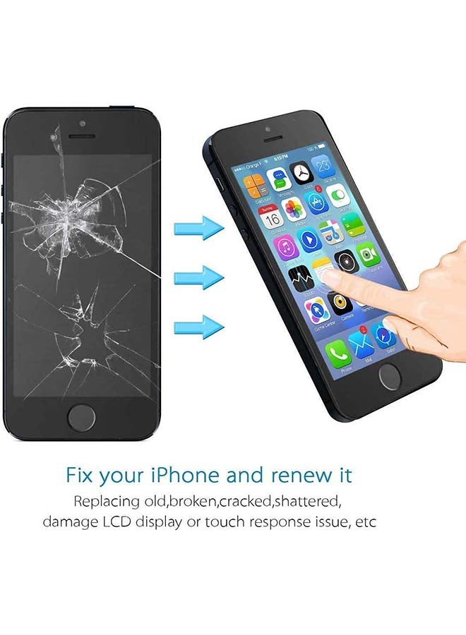 فوني شاشة LCD بديلة لهاتف آيفون 5S/SE لون أسود. - Image 3