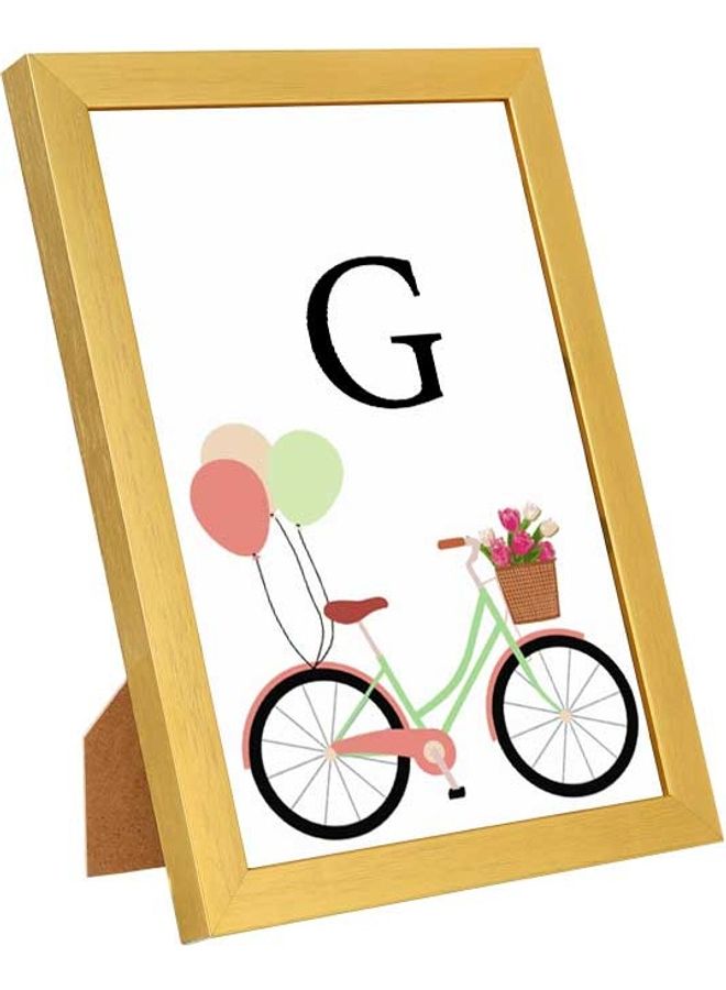 LOWHA G Letter Bike With Balloons Wall Art Multicolour 23x33cm  - Image 1