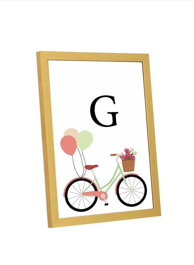 LOWHA G Letter Bike With Balloons Wall Art Multicolour 23x33cm  - Image 4