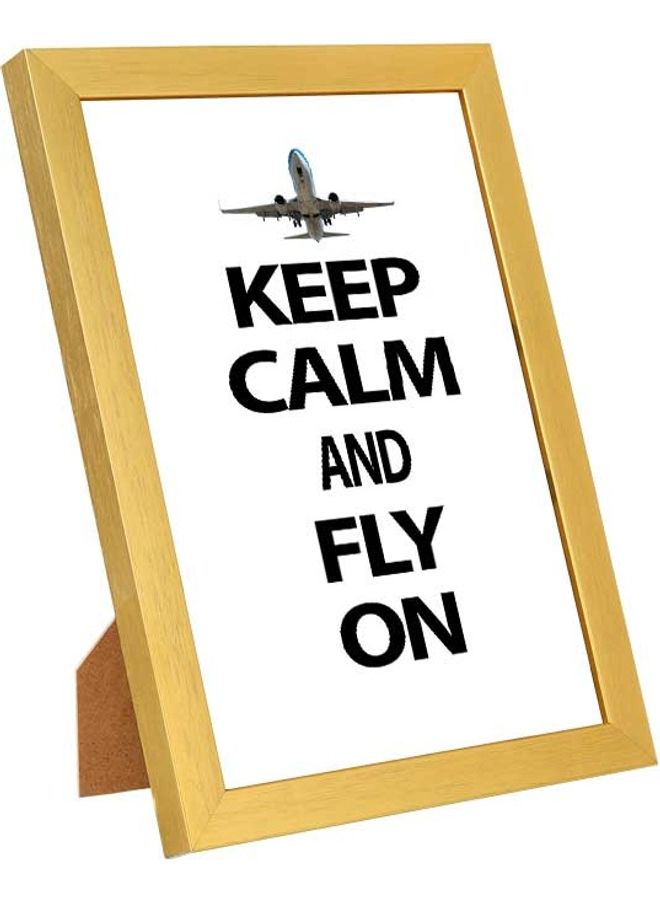 لوحة فنية للحائط تحافظ على هدوئك وتطير ذهبي/أبيض/أسود 23x33سم - Image 1