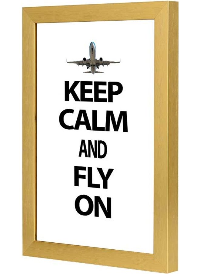 لوحة فنية للحائط تحافظ على هدوئك وتطير ذهبي/أبيض/أسود 23x33سم - Image 3