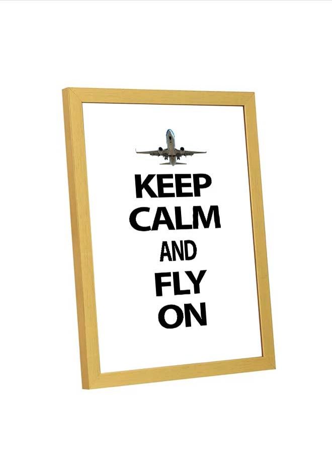 لوحة فنية للحائط تحافظ على هدوئك وتطير ذهبي/أبيض/أسود 23x33سم - Image 4