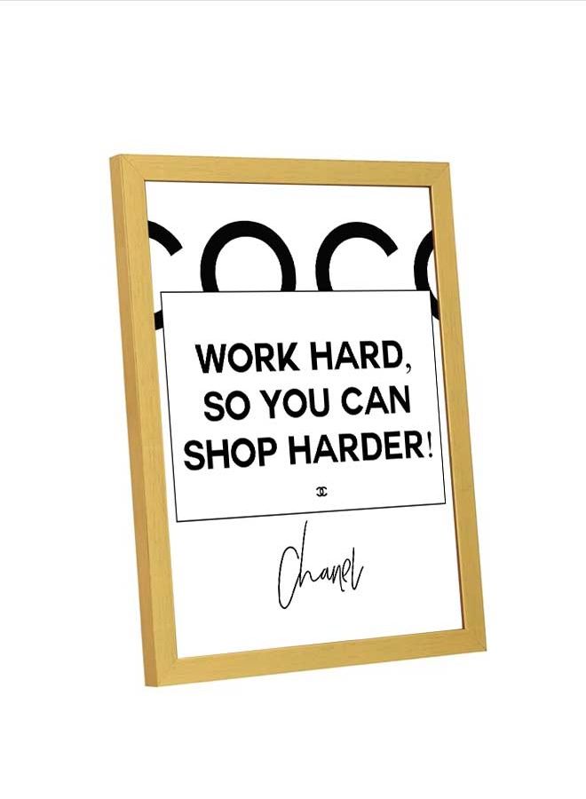 لوحة اعمل بجد حتى تتمكن من شراء لوحات فنية جدارية أصعب متعدد الألوان 23 x 33سم - Image 4