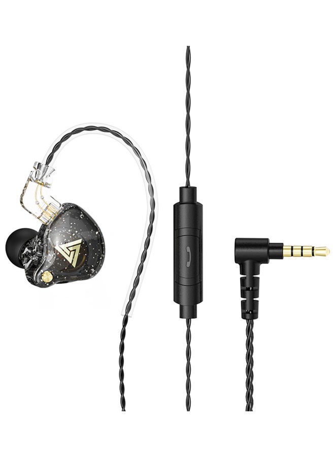 QKZ AK6 Pro Wired Headphones Dynamic Music Earphone Detachable Headphone Cable Ear Hook Sports Headset Earbuds In-line Control with Mic 3.5mm Black  - Image 1