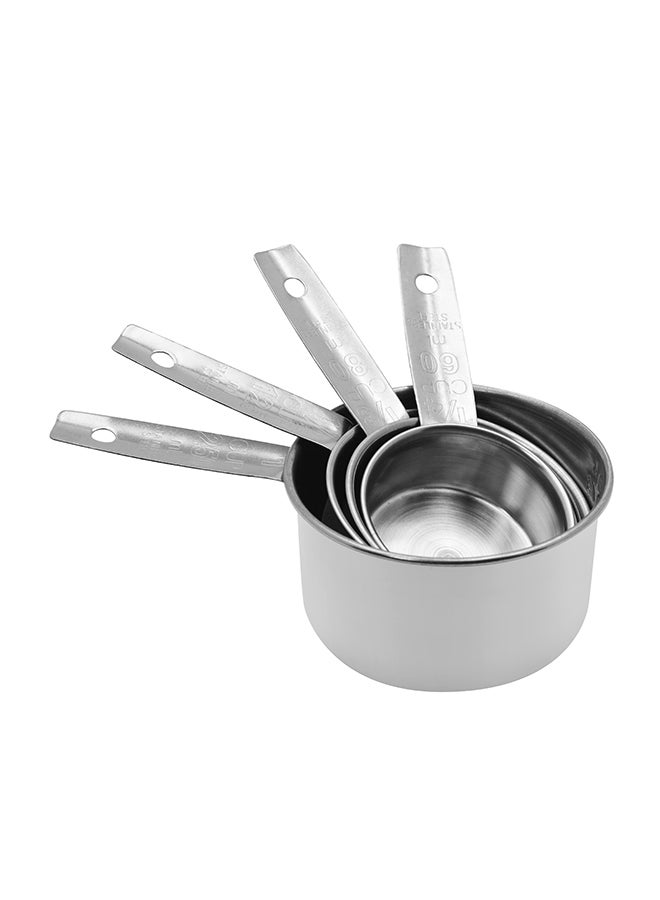 RAJ 4-Piece Measuring Cup Set Silver Cup 1 (60), Cup 2 (80), Cup 3 (125), Cup 4 (250)ml  - Image 1