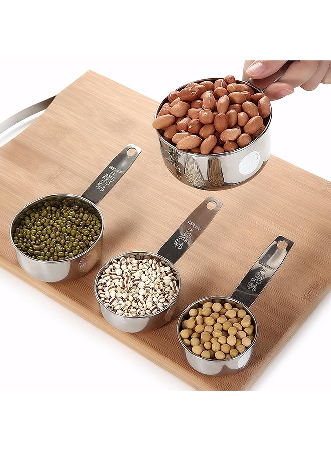 RAJ 4-Piece Measuring Cup Set Silver Cup 1 (60), Cup 2 (80), Cup 3 (125), Cup 4 (250)ml  - Image 5