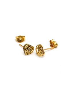 Gold Zone 18K Real Gold Small 2 Side Heart Earring Set  - Image 4