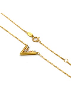 Gold Zone 18K Real Gold 3 Color V Ball Necklace  - Image 4
