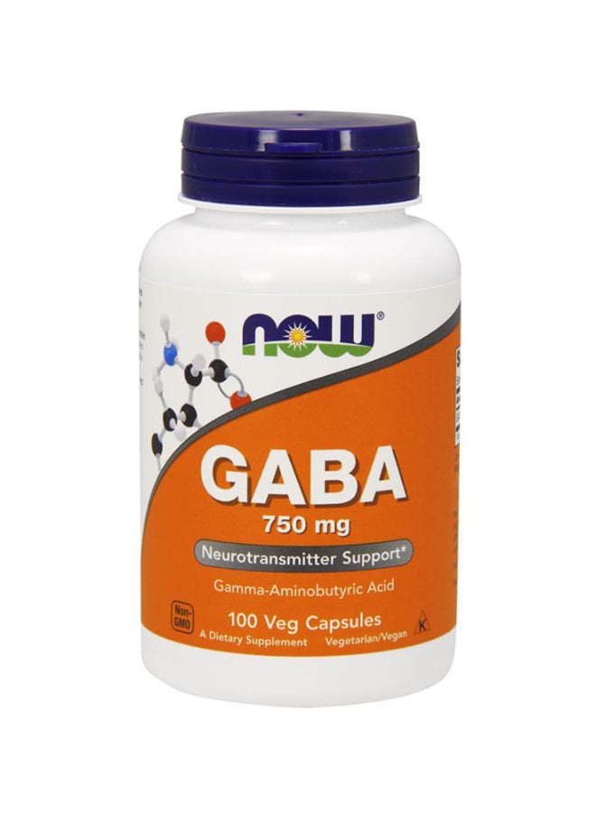 Now Foods Gaba 750mg 100 Veg Capsules  - Image 1