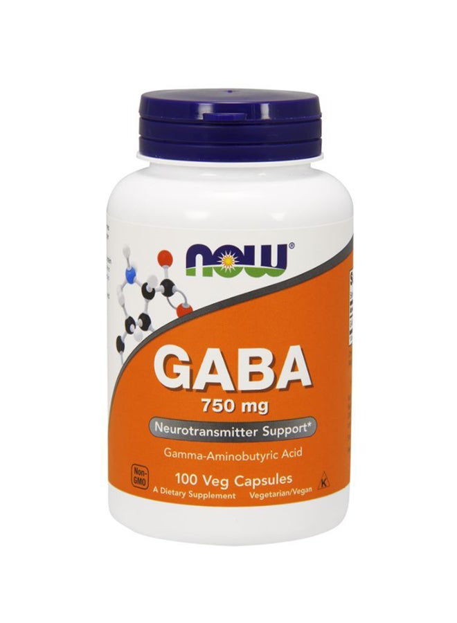 Now Foods Gaba 750mg 100 Veg Capsules  - Image 2