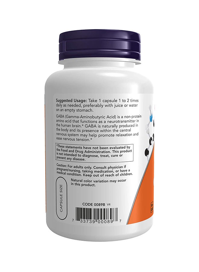 Now Foods - Gaba 500Mg 100 Veg Capsules - Image 1