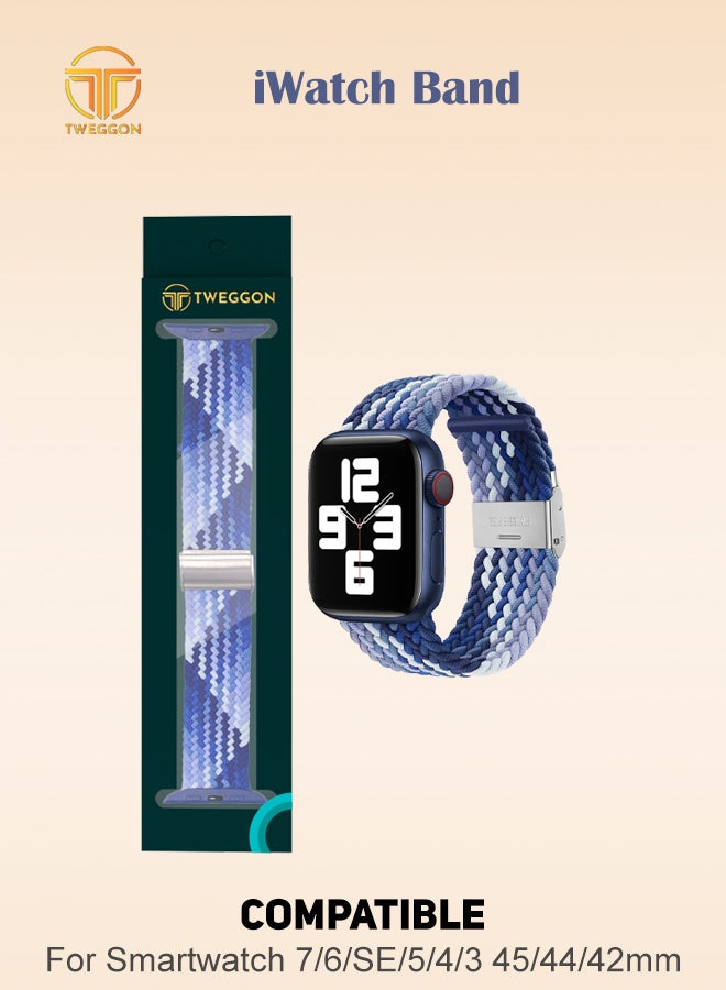 TWEGGON - Replacement Braided Apple Watch Band for 45/44/42mm BlueBerry - Image 1