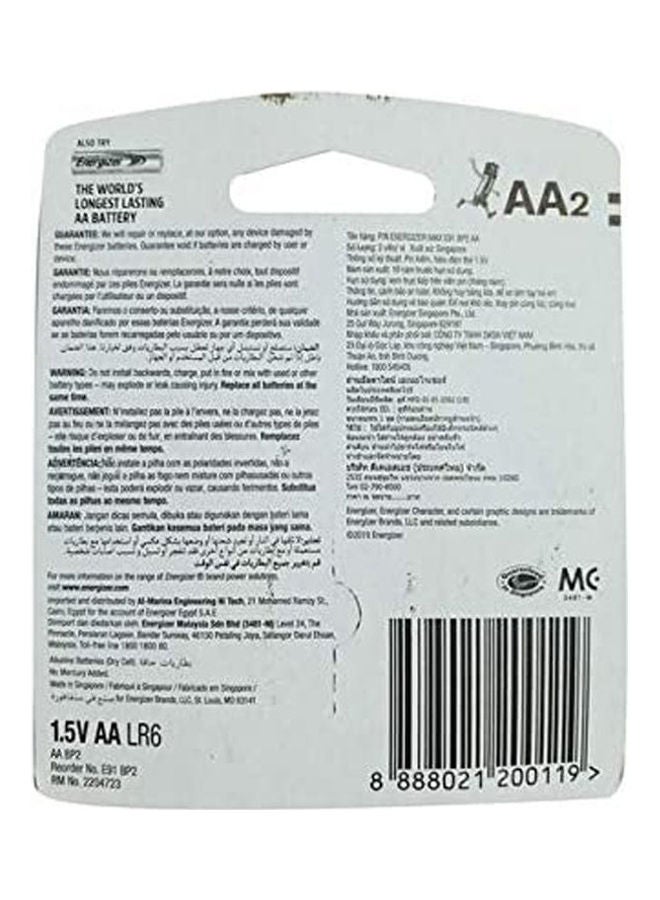 إنرجايزر بطاريات ماكس AA القلوية عبوة من 2 1.5 فولت - Image 2