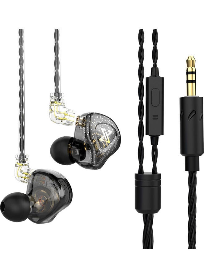QKZ AK6 Max Wired Headphones Dynamic Music Earphone Detachable Headphone Cable Ear Hook Sports Headset Earbuds In-line Control with Mic 3.5mm Black  - Image 1