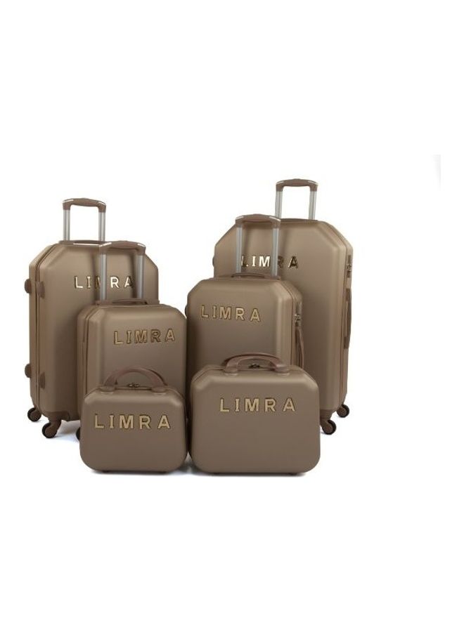 ليمرا مجموعة حقائب أمتعة بعجلات من 6 قطع ذهبي - Image 1