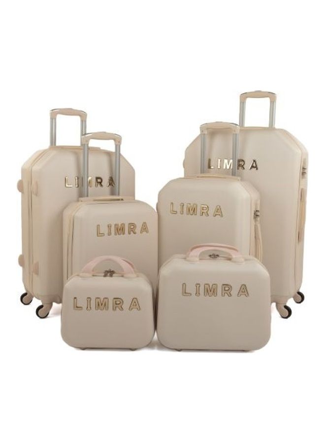 ليمرا مجموعة حقائب أمتعة بعجلات من 6 قطع بيج - Image 1