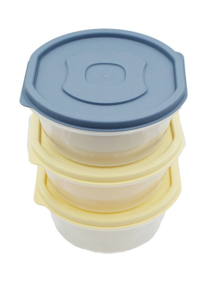 Cc 3-Piece Crisper Food Container Set White/Yellow/Blue 18x8x18cm  - Image 2