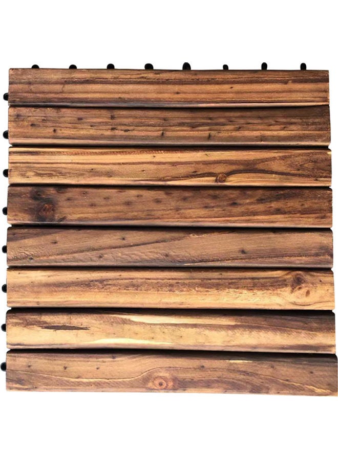 لينجوي بلاط أرضيات خشبي متشابك من 10 قطع بني 30x30x3سم  - Image 1