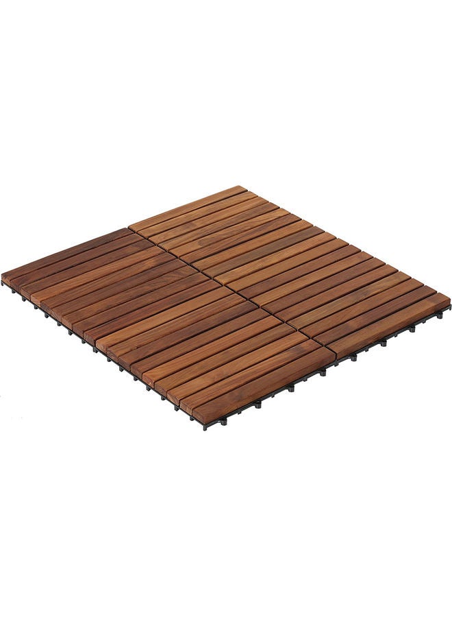 لينجوي بلاط أرضيات خشبي متشابك بني 30x30x3سم  - Image 5