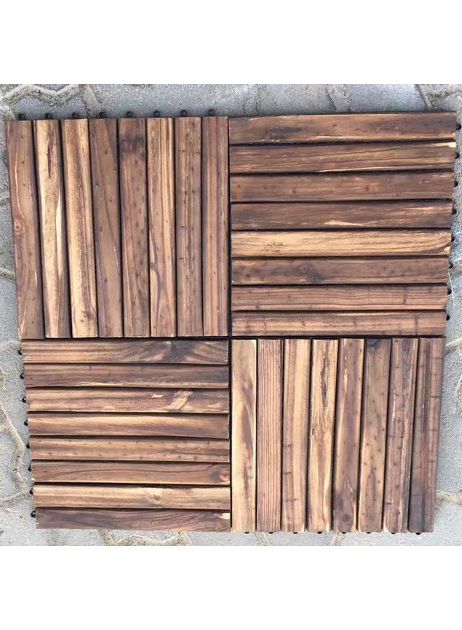 لينجوي بلاط أرضيات خشبي متشابك بني 30x30x3سم  - Image 4