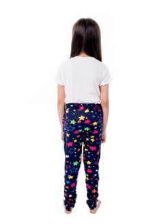 Miss London Drawstring Detail Printed Pyjama Blue  - Image 2