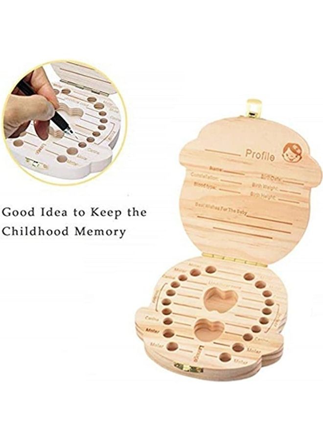 Baby Teeth Box Wooden Tooth Album Souvenir Box Organizer - v1633917903/N51293728A_3