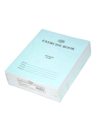 Pack Of 12 Plain Exercise Books, 100 Pages Blue - v1633925996/N18609034A_1