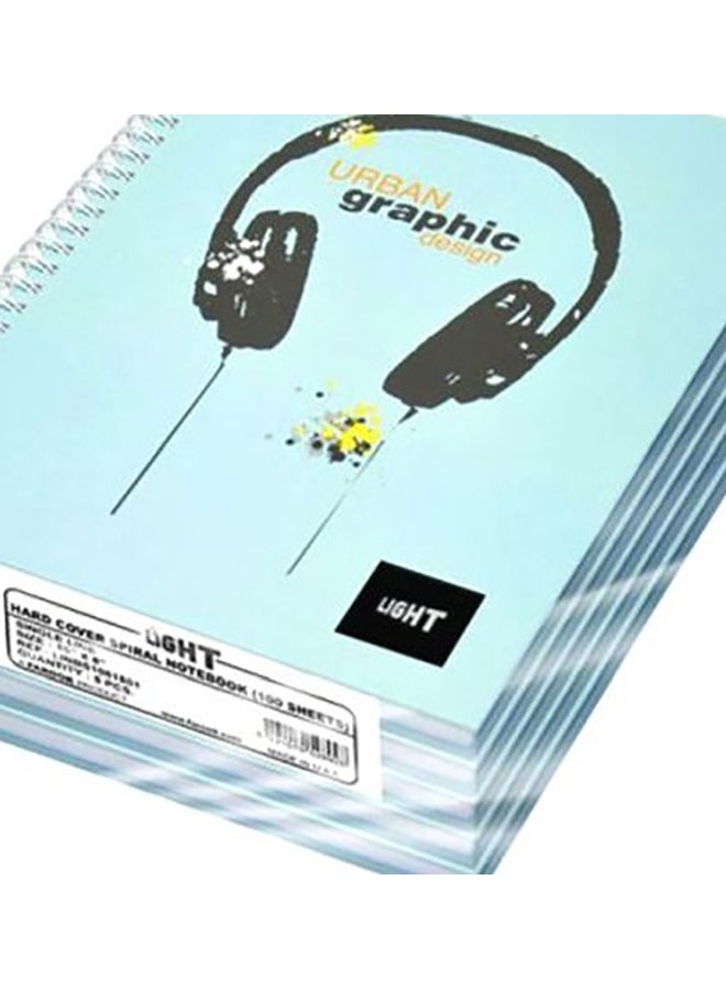 إف اي أس  طقم دفاتر ملاحظات حلزوني بغلاف صلب مكون من 5 قطع أسود/أزرق - Image 4