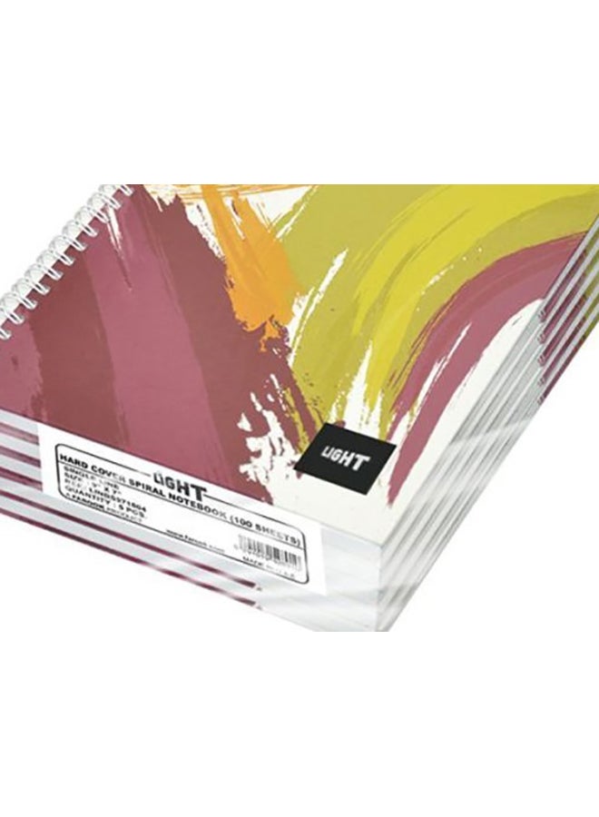 FIS 5-Piece Hard Cover Spiral Notebook Set Red/Green/Yellow - Image 4