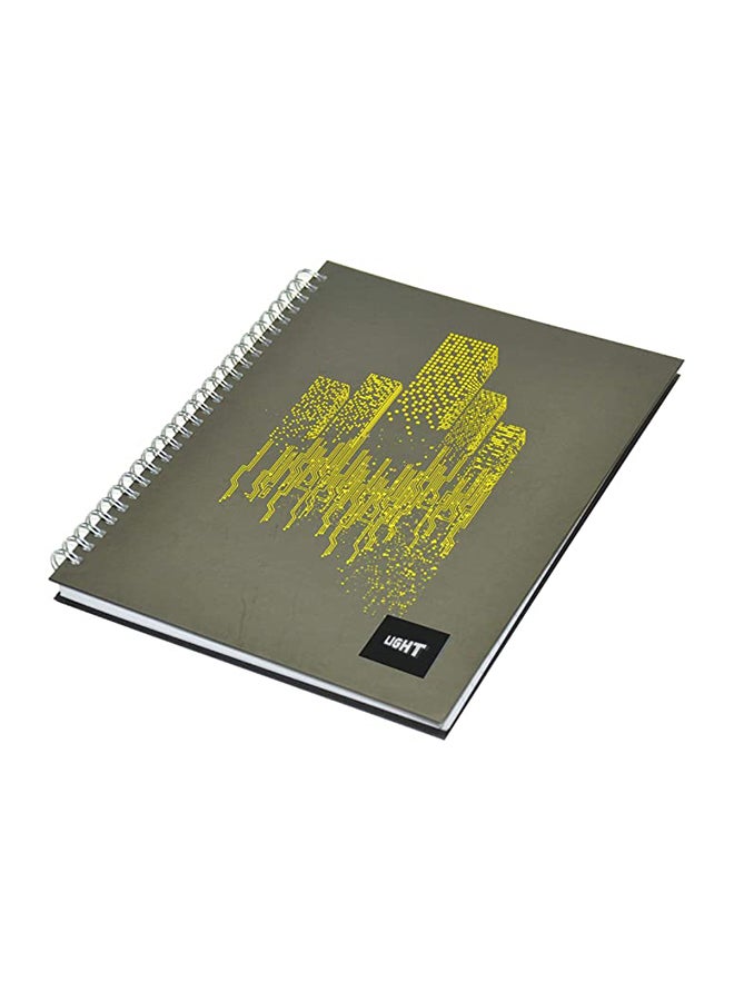 إف اي أس  دفتر ملاحظات خفيف بسلك وغلاف صلب مقاس A5 من 5 قطع، من 100 صفحة رمادي / أصفر - Image 3