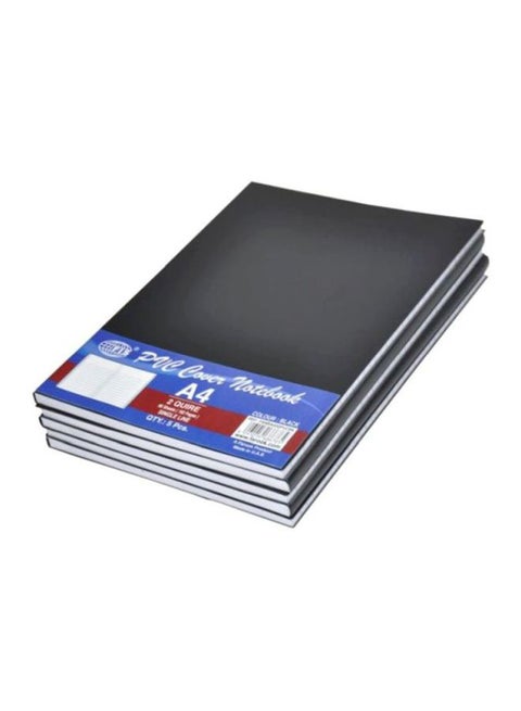 5-Piece A4 PVC Cover Notebooks Set, 96 Pages Black
