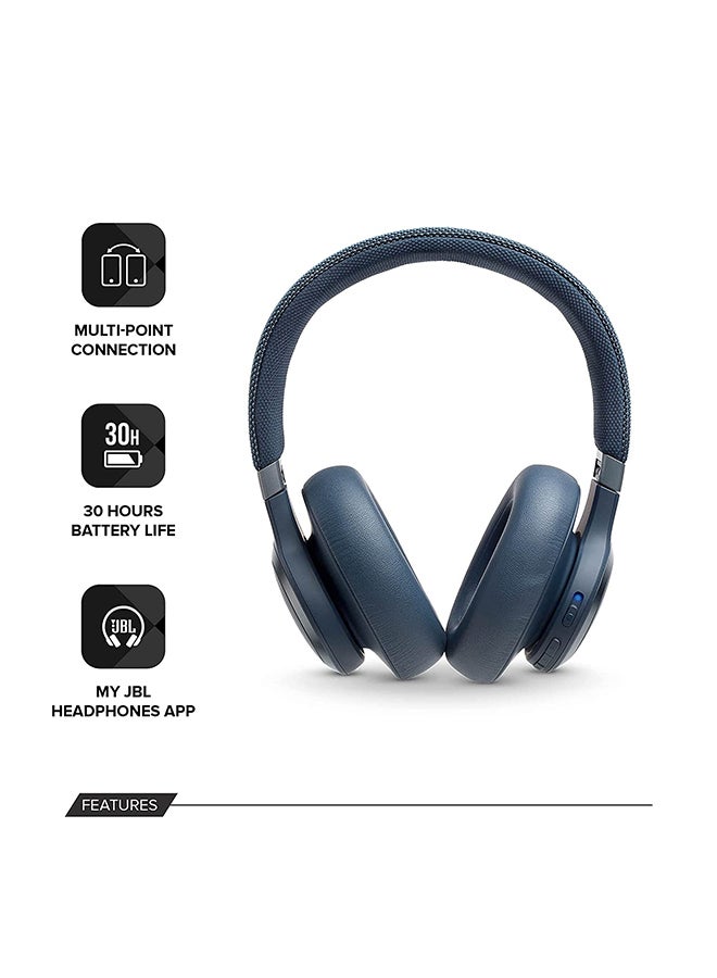 JBL - Live 650BTNC Wireless Over-Ear Headphones Blue - Image 1