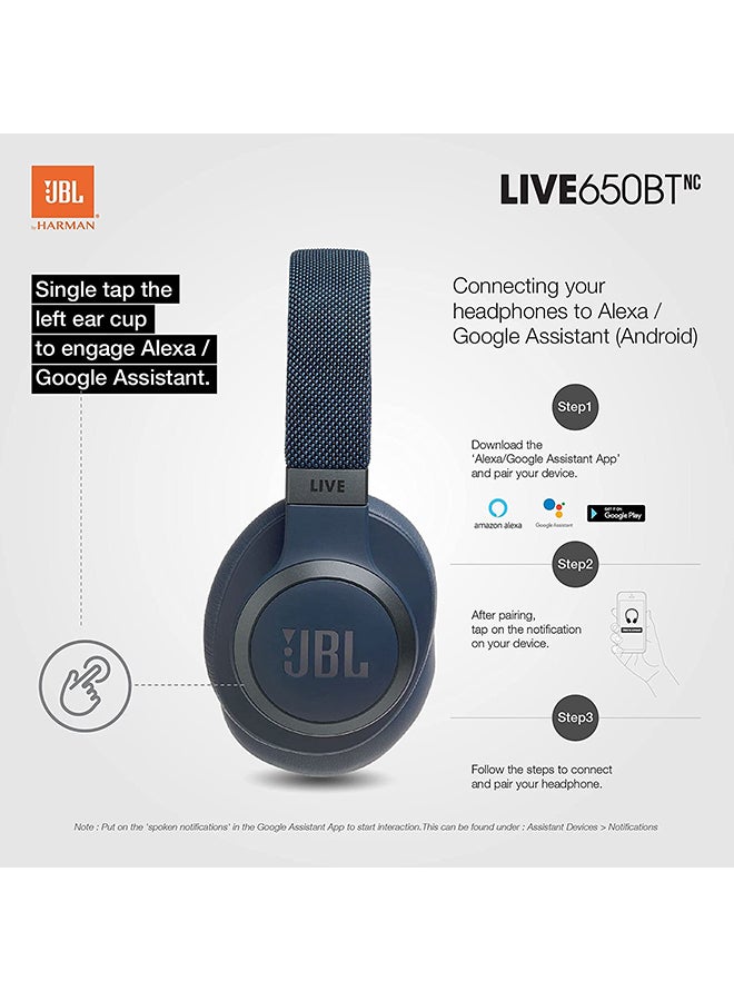 JBL - Live 650BTNC Wireless Over-Ear Headphones Blue - Image 1