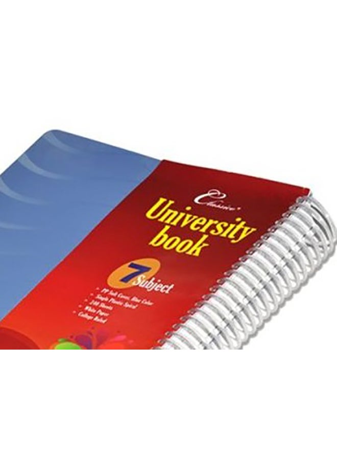 إف اي أس  دفتر كلاسيكو للجامعة مقسم إلى 7 أقسام مقاس A4 مكون من 240 ورقة أحمر/ أزرق/ أبيض - Image 3