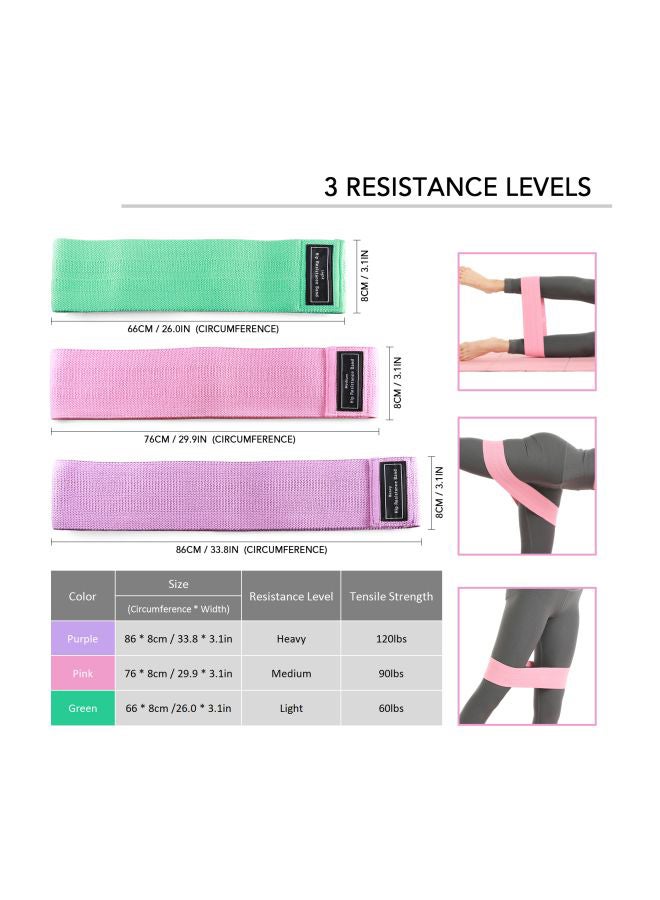 TOMSHOO 3-Piece Workout Exercise Bands With Spiky Massage Ball 23 x 8cm  - Image 4