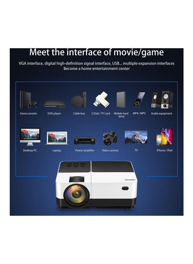 AMERTEER Home Theater Projector H3 WHITE/BLACK  - Image 4