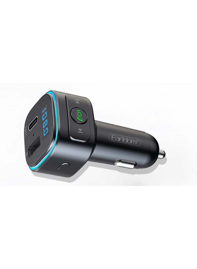 Earldom Bluetooth FM Transmitter Fast Car Charger Black - Image 3