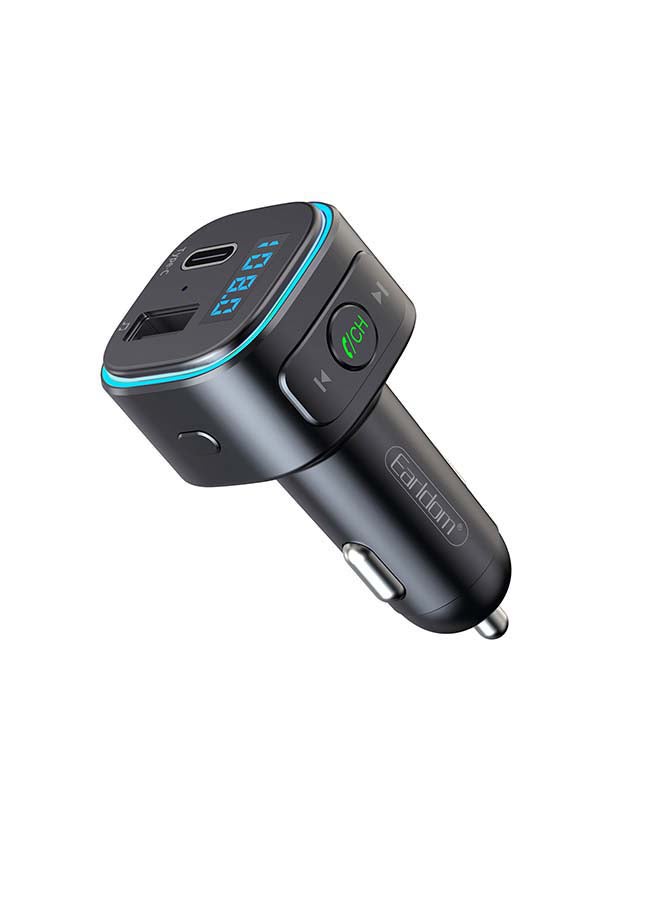 Earldom Bluetooth FM Transmitter Fast Car Charger Black - Image 4