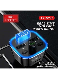 Earldom Bluetooth FM Transmitter Fast Car Charger Black  - Image 3