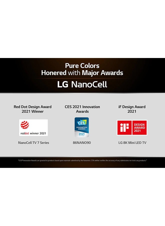LG - 55 Inch 4K LED, NanoCell TV 55NANO90 Series Cinema Screen Design 4K Cinema HDR webOS Smart with ThinQ AI Full Array Dimming, with build -in receiver Model (2021) 55NANO90VPA-AMAG Black - Image 1