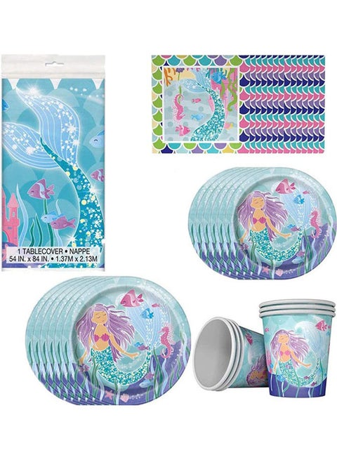 29-Piece Mermaid Party Disposable Tableware Set