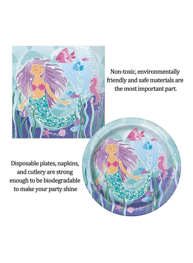 29-Piece Mermaid Party Disposable Tableware Set - Image 3